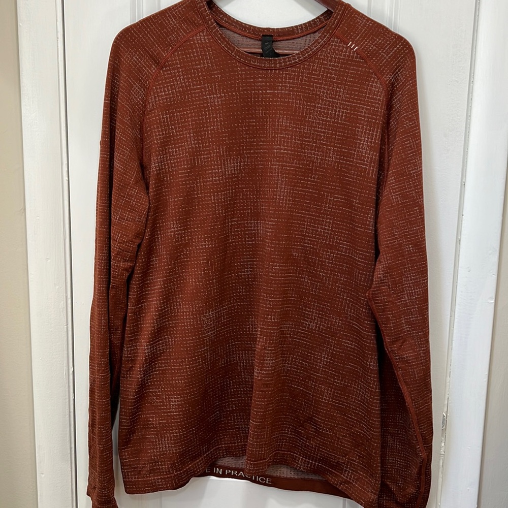 Lululemon Metal Vent Long Sleeve Burgundy Tee Sz L